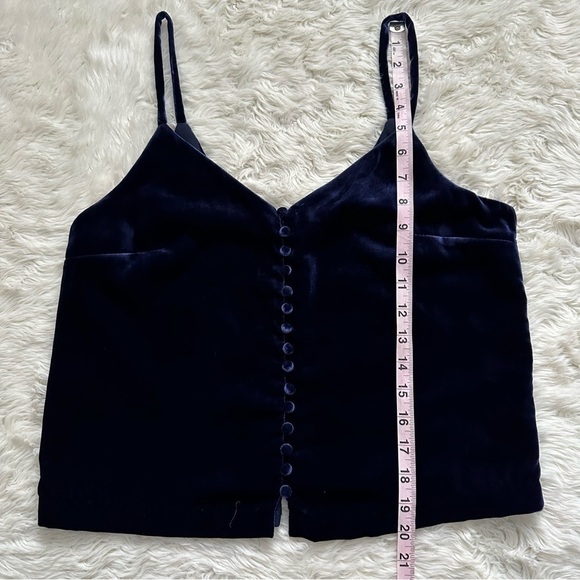 Madewell Tank Top Velvet Button-Down Cami Blue 2 - Picture 11 of 11